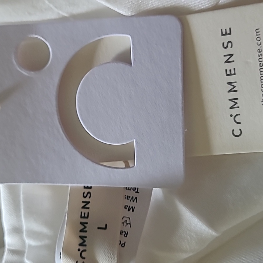 COMMENSE Solid Wet Asymetrical Straight Leg Pants Set Sz L NWT - Picture 13 of 13
